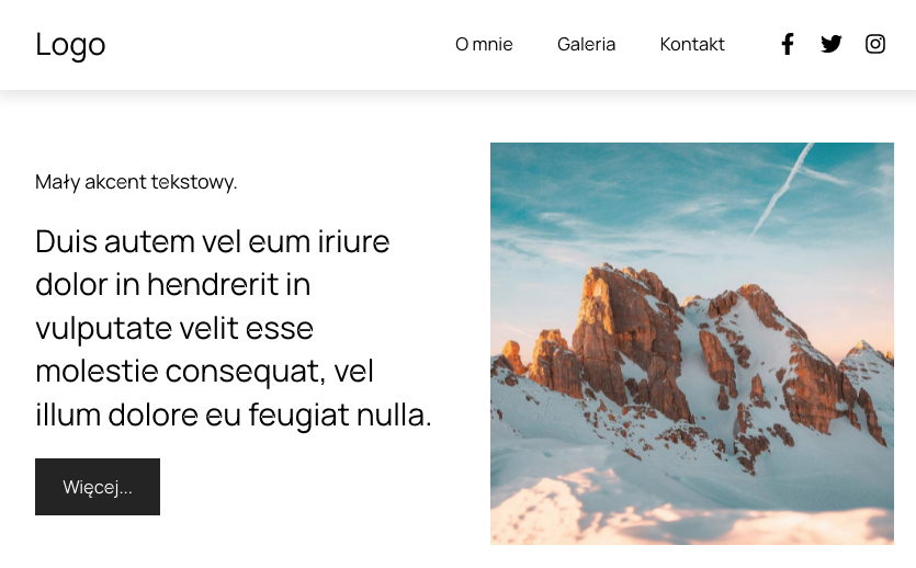 cień w sekcji na stronie